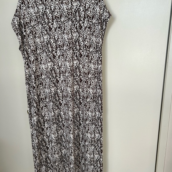 J. Jill Brown and Cream Patterned Maxi Dress Size Medium - Picture 4 of 6